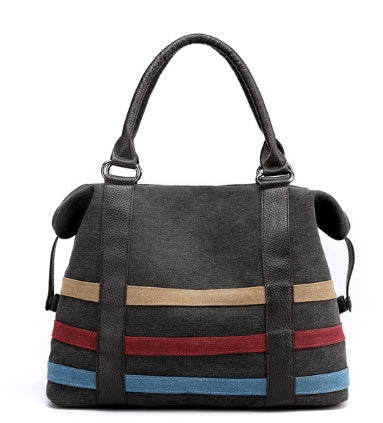 TARDE Striped Canvas Tote Bag