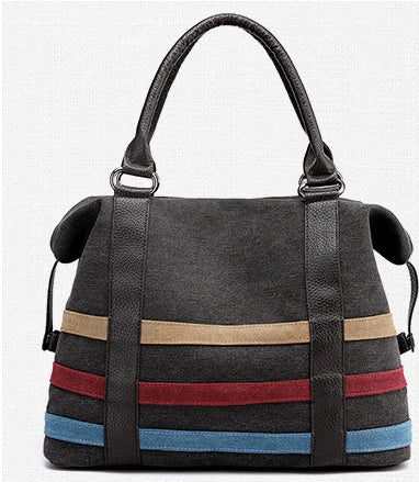 TARDE Striped Canvas Tote Bag