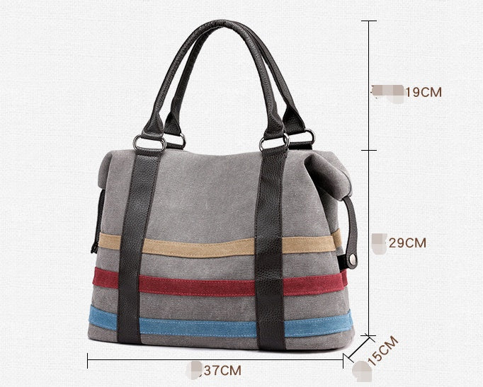 TARDE Striped Canvas Tote Bag
