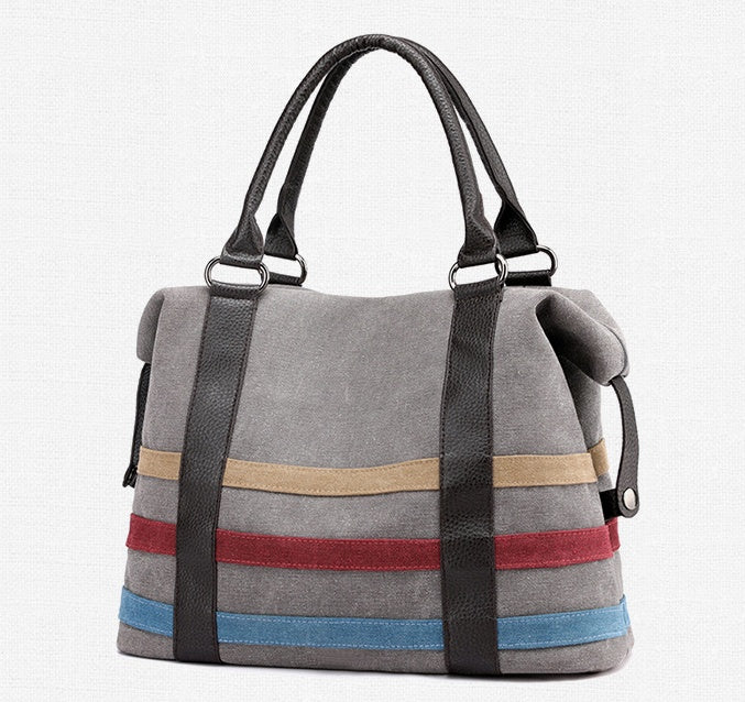 TARDE Striped Canvas Tote Bag