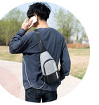 Contrast Stitching Mens Casual Sports Chest Bag