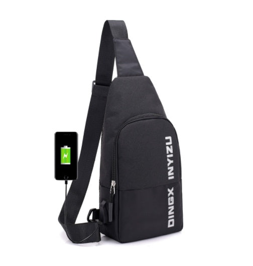 Contrast Stitching Mens Casual Sports Chest Bag