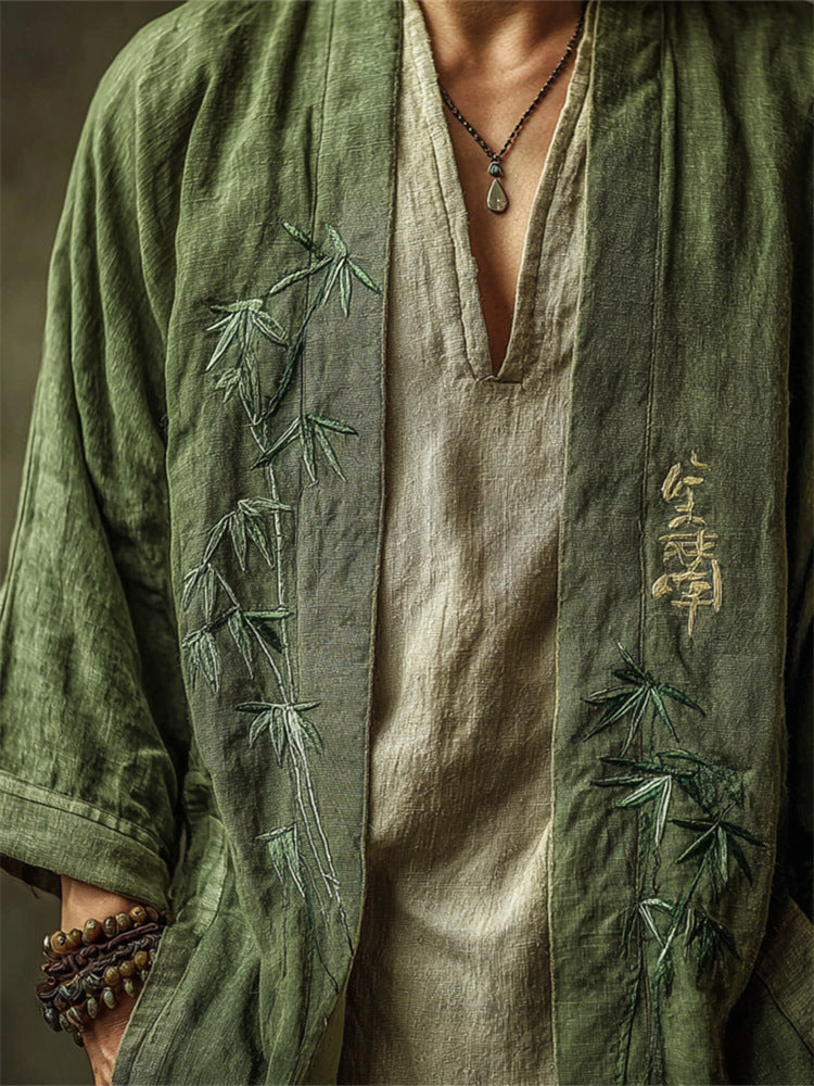 Shawl-Style Linen-Look Digital Print