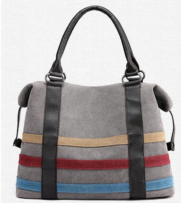 TARDE Striped Canvas Tote Bag