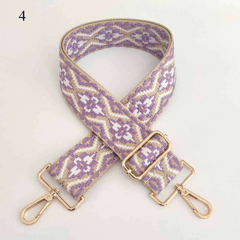 Embroidered Wide Crossbody Bag Strap