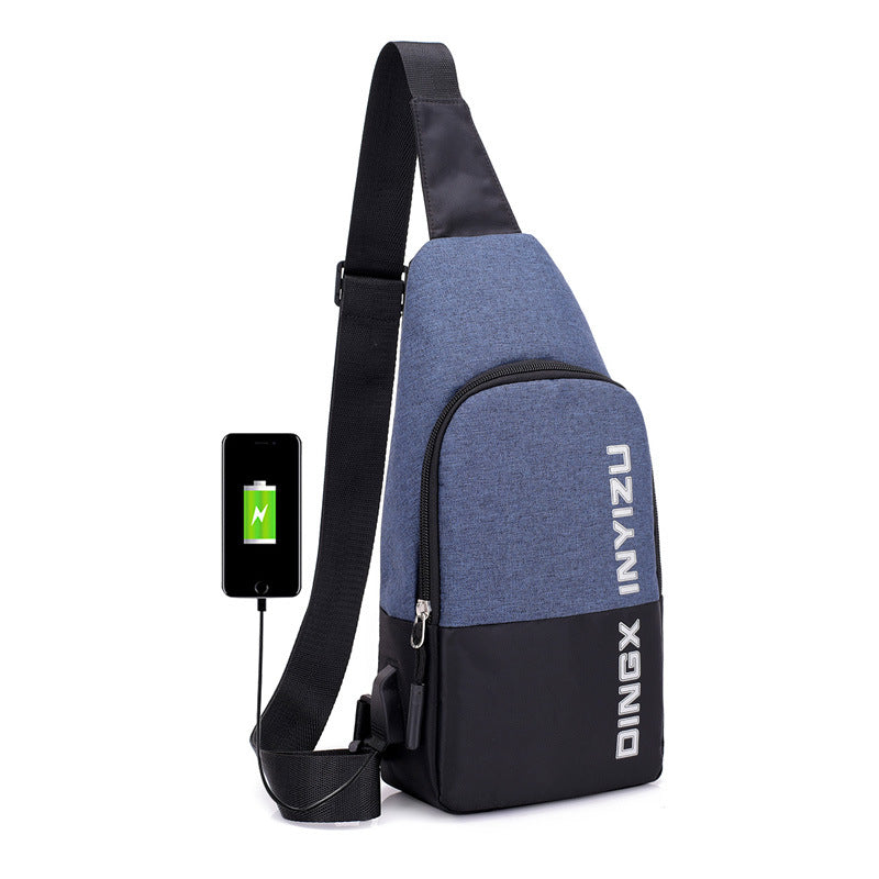 Contrast Stitching Mens Casual Sports Chest Bag