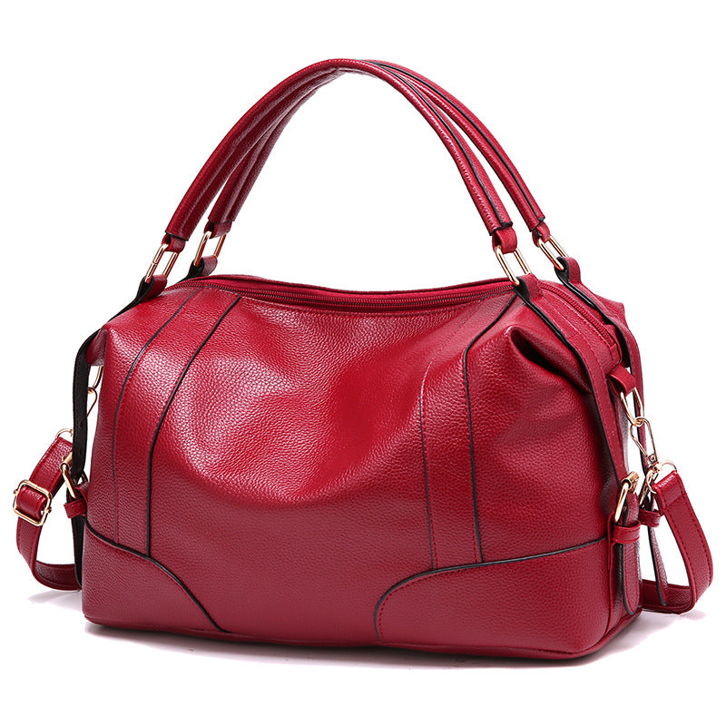 ALICE Soft Boston-Style PU Messenger Bag