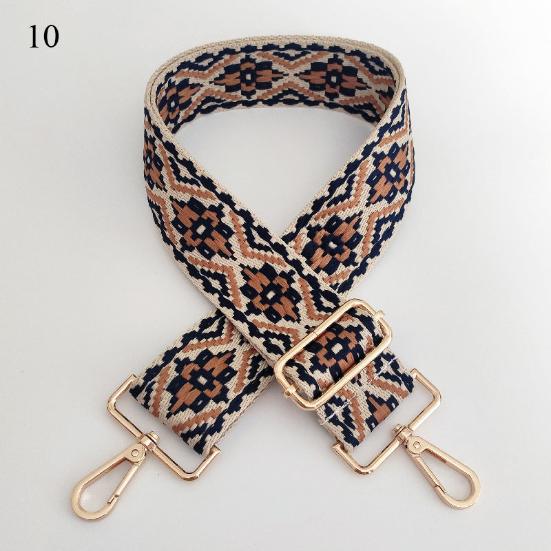 Embroidered Wide Crossbody Bag Strap