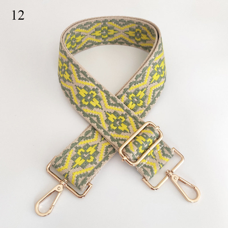 Embroidered Wide Crossbody Bag Strap