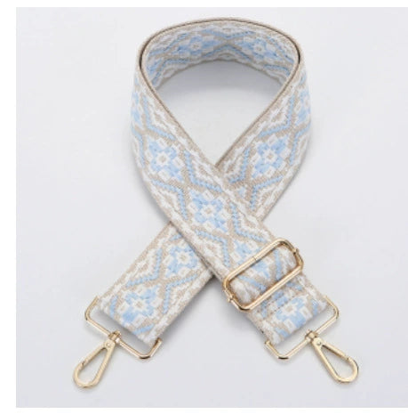 Embroidered Wide Crossbody Bag Strap