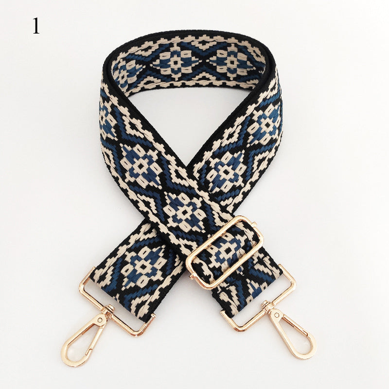 Embroidered Wide Crossbody Bag Strap
